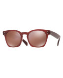Byredo Square Mirrored Sunglasses, Red