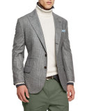 Plaid Two-Button Wool Sport Coat, Gray