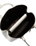 Saffiano Cuir Covered-Strap Double Bag, White (Talco)