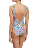 Laurel Canyon V-Neck Printed One-Piece Swimsuit