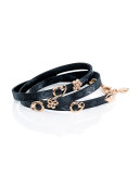 Loopy Beluga Onyx Leather Wrap Bracelet