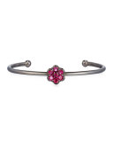 18K Black Gold & Ruby Floral Bracelet