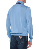 Cashmere Half-Zip Pullover Sweater, Light Blue