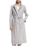 Wilburn Melton Skinny-Striped Long Cashmere Coat, Sirio Melange