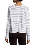 Vintage Stripe Long-Sleeve Tee, White/Black