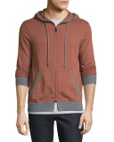 Feeder Stripe Zip-Up Hoodie, Cadmium Orange