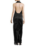 Sleeveless V-Neck Halter Gown 