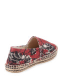 Canaee Printed Espadrille Flat, Burgundy