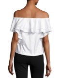 Leanna Off-the-Shoulder Ruffle Top, Ecru