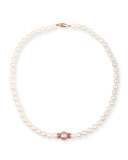 Aura 18K Rose Gold Pearl & Pink Sapphire Necklace