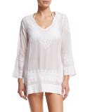 Cap Cana Embroidered Tunic Coverup, White