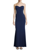 Strapless Sweetheart Gown, Navy