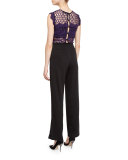 Kemi Crochet-Top Wide-Leg Jumpsuit