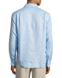 Caroubis Linen Pocket Sport Shirt