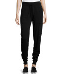 Dover Cashmere Drawstring Jogger Pants, Black