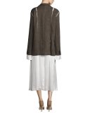 Sleeveless Knotted-Neck Dress, White