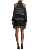 Cold-Shoulder Smocked Dress