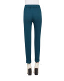 Chris Elasticized-Waist Silk Pants, Seabiscuit