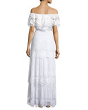 Dakota Lace Off-the-Shoulder Crop Top, Pure White