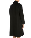 Draped-Front Cashmere Long Coat, Black