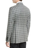 O'Connor Base Prince of Wales Sport Jacket, Black/White