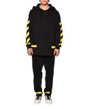 Drawstring Sweatpants w/Arrows, Black/Yellow