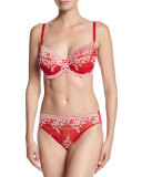 Embrace Lace Bikini Briefs, Tango Red/Coral