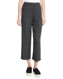 Tie-Print Pull-On Pants, Black/Shark
