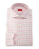 Check Dress Shirt, Pink/Tan/White