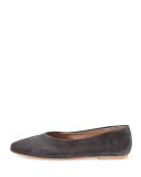 Pril Leather Ballerina Flat, Carbon