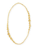 Africa 18k Gold Graduated Ball Necklace, 36"L