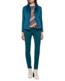 Melissa Wool-Blend Skinny Pants, Seabiscuit Teal