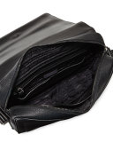 Men's Leather Messenger Bag, Black