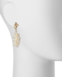 18K Sea Leaf & Diamond Bezel Drop Earrings