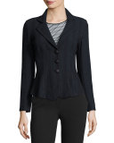 Prince of Wales Three-Button Jacket, Navy/Multi