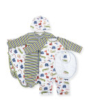 Jungle Rumble Striped Footie Pajamas, Navy, Size 0-9 Months