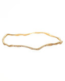 Drizzle Thin Wavy Pave Diamond Gold Bangle