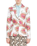 Fenice Floral Classic Blazer, White/Multi