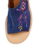 Dakota Embroidered 70mm Sandal, Blue