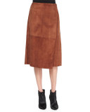 Gantrima Suede Wrap Skirt, Deep Sandalwood