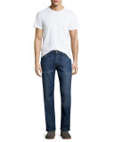 Matthieu Classic Straight-Leg Denim Jeans, Blue