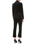 Velvet Cropped Pants, Noir