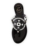 Georgica Jelly Thong Sandal, Black/White