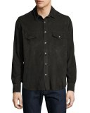 Suede Work Shirt, Charcoal