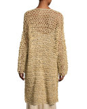 Mesh Long Open Cardigan, Rope