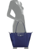 Le Pliage Neo Large Nylon Shoulder Tote Bag, Navy