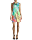 Sleeveless Tulip-Print Mini Dress, Poppy