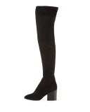 Elisa Chunky-Heel Over-the-Knee Boot, Black