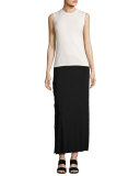 Cain Splice Side-Snap Maxi Skirt, Black