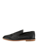Percell Tumbled Leather Loafer, Black